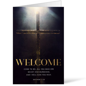 Welcome Cross Matthew 11:28 Bulletins 8.5 x 11