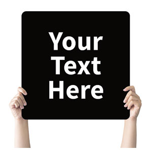 Build Your Design White Square Handheld Signs