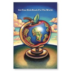 Apple Globe Postcard