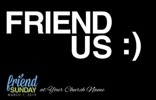 Church Postcards, Friend Sunday, Friend Sunday Black, 5.5 X 8.5