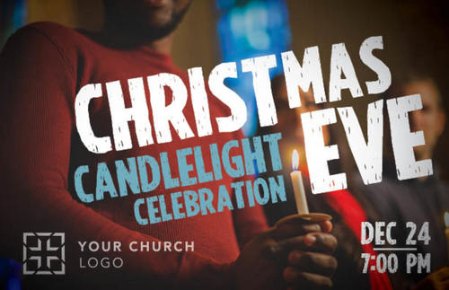 Church Postcards, Christmas, Candlelight Celebration, 5.5 X 8.5