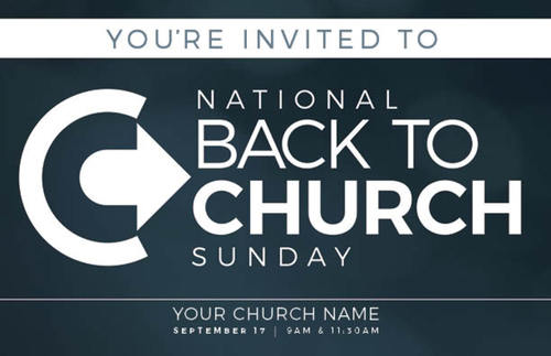 Church Postcards, Back To Church Sunday, Back to Church Sunday Logo, 5.5 X 8.5