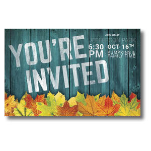 Blue Wood Bright Leaves 4/4 ImpactCards