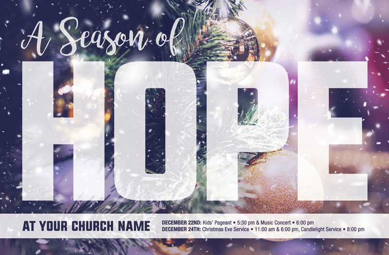 Church Postcards, Christmas, Christmas Season Hope, 5.5 X 8.5