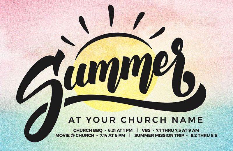 Church Postcards, Summer - General, Summer Sun, 5.5 X 8.5