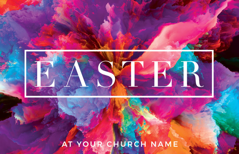 Church Postcards, Easter, Easter Color Smoke, 5.5 X 8.5