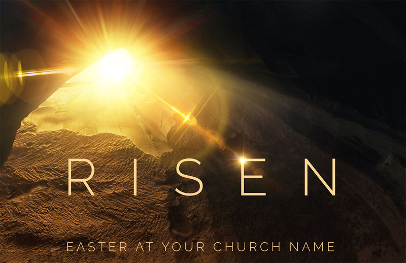 Church Postcards, Easter, Risen Light Tomb, 5.5 X 8.5
