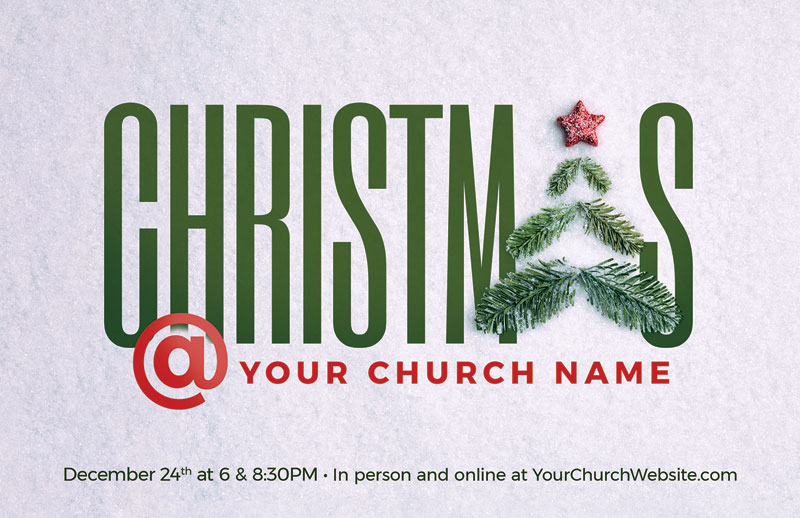 Church Postcards, Christmas, Christmas At Tree, 5.5 X 8.5