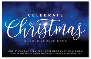 Celebrate Christmas Blue Sparkle 4/4 ImpactCards