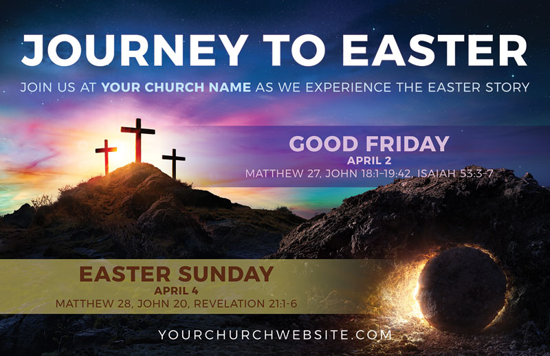 Church Postcards, Easter, Journey To Easter, 5.5 X 8.5