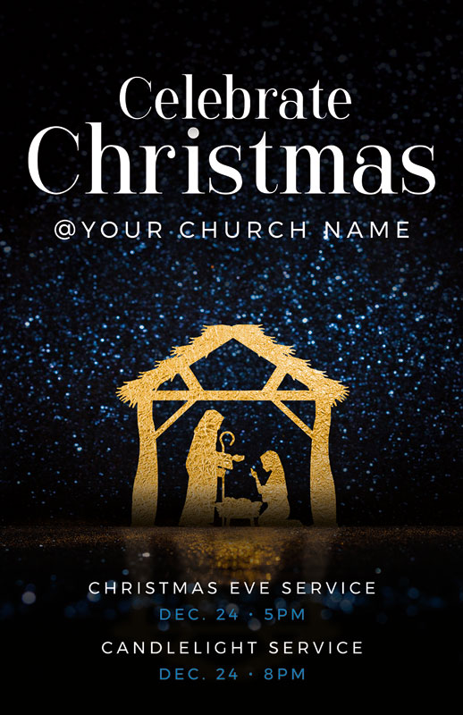 Church Postcards, Christmas, Celebrate Christmas Manger, 5.5 X 8.5