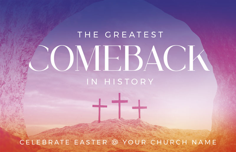 Church Postcards, Easter, Greatest Comeback, 5.5 X 8.5