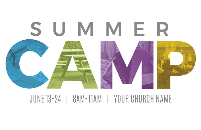 Church Postcards, Summer - General, Summer Camp Colors, 5.5 X 8.5