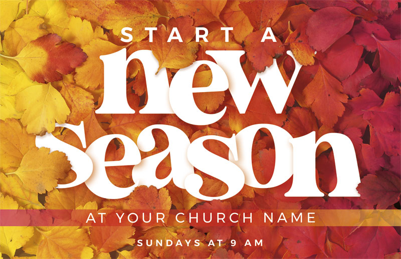 Church Postcards, Fall - General, Start A New Season, 5.5 X 8.5