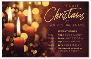 Celebrate Christmas Candles Medium InviteCards