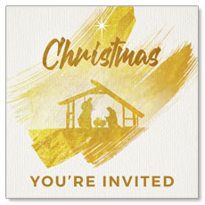 Christmas Gold Brush Stroke Invite 