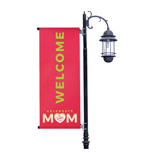 Celebrate Mom Heart Light Pole Banners