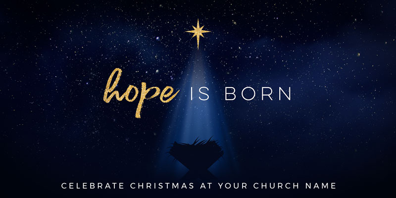 Church Postcards, Christmas, Christmas Star Hope is Born, 5.5 x 11