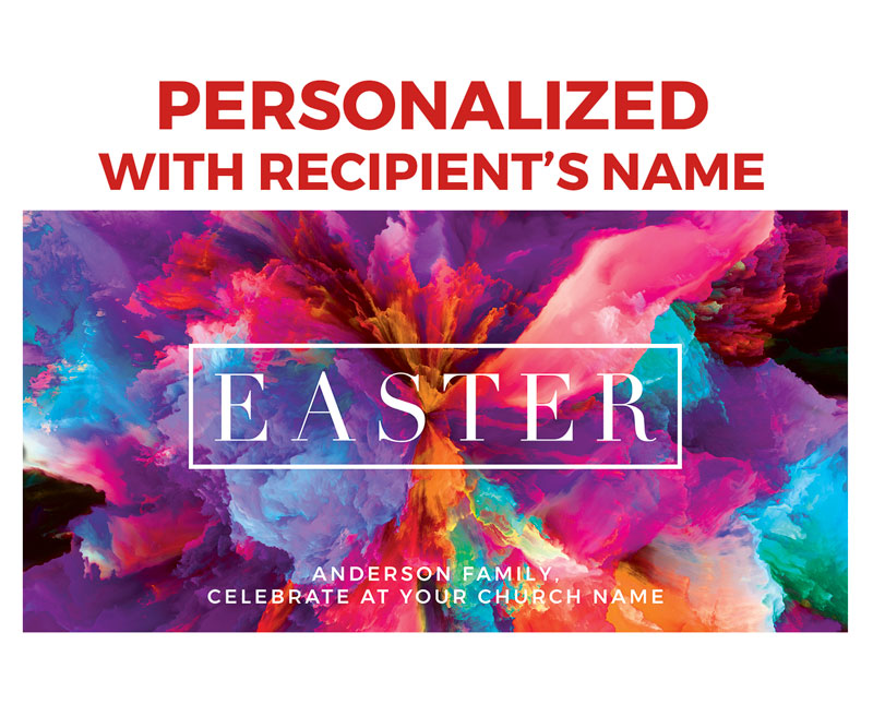 Church Postcards, Easter, Easter Color Smoke (Personalized), 5.5 x 11