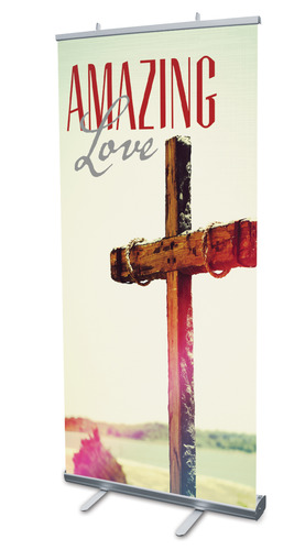Banners, Easter, Amazing Love Cross, 4' x 6'7