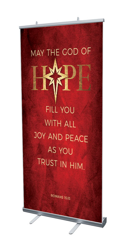 Banners, Christmas, Hope Is Born Star Scripture, 4' x 6'7