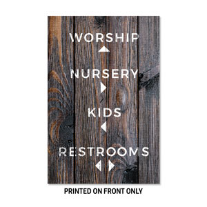 Dark Wood Directional 23" x 34.5" Rigid Sign