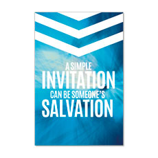 Chevron Blue Simple Invitation 