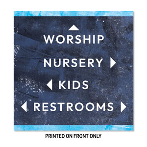 Blue Revival Directional 34.5" x 34.5" Rigid Sign