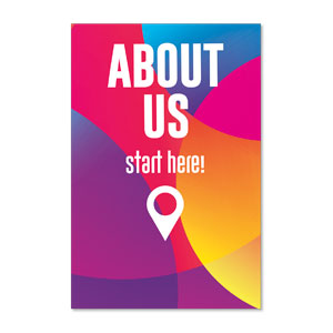 Curved Colors About Us 23" x 34.5" Rigid Sign