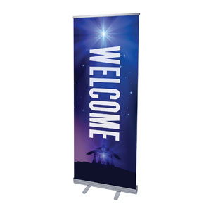 Aurora Lights Christmas Welcome 2'7" x 6'7"  Vinyl Banner