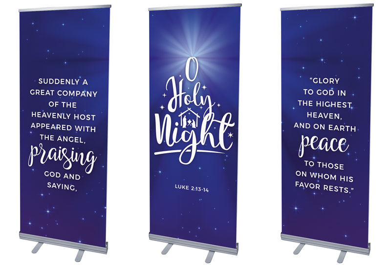 Banners, Christmas, O Holy Night Triptych, 2'7 x 6'7