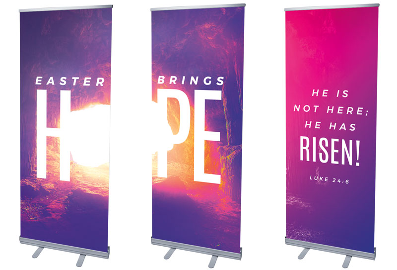 Banners, Easter, Easter Hope Tomb Triptych, 2'7 x 6'7