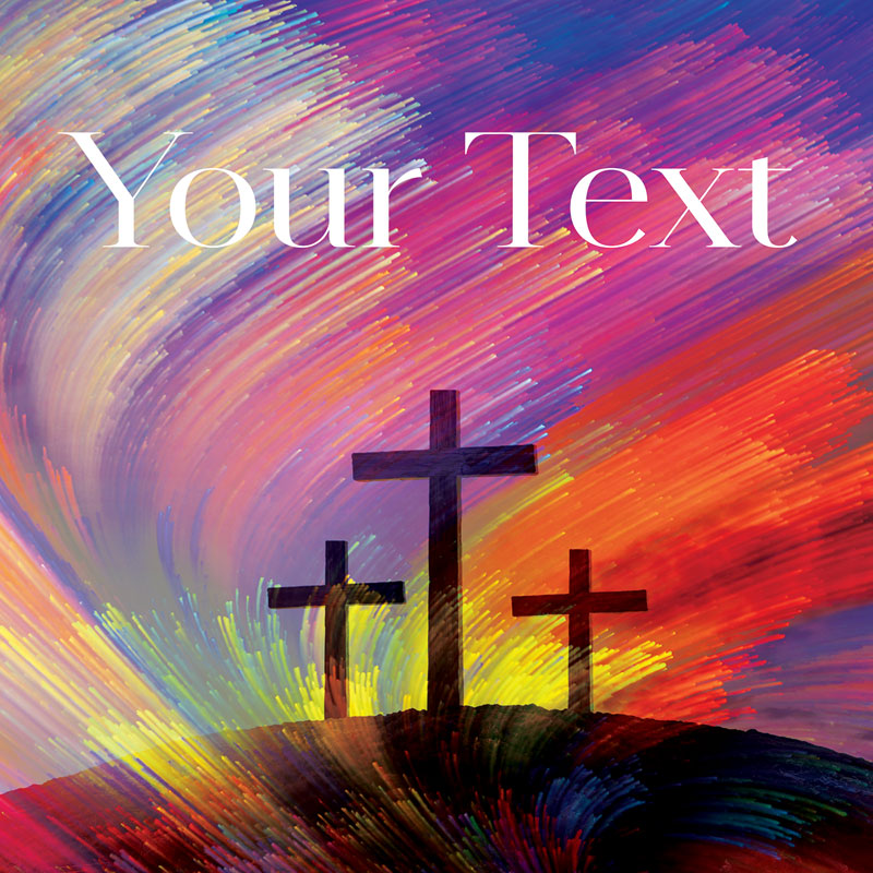 Banners, Easter, No Greater Love Your Text, 3' x 3'