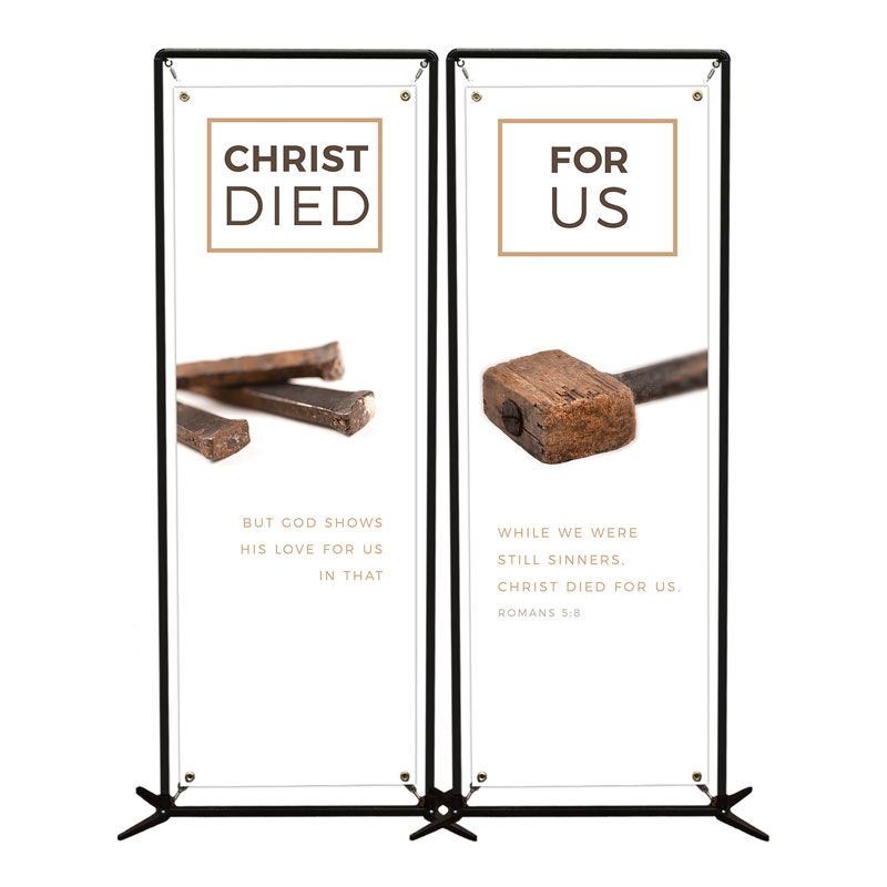 Banners, Easter, Died For Us Rom 5:8, 2' x 6'