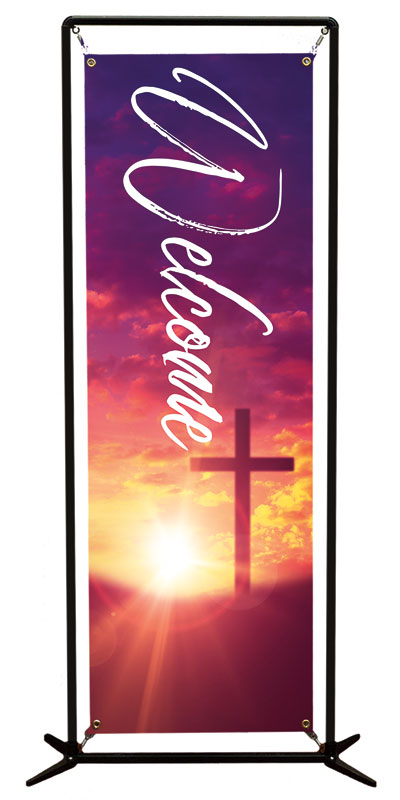 Banners, Easter, Pink Sunrise Risen, 2' x 6'