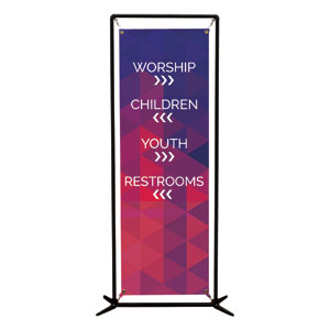 Geometric Bold Directional 2' x 6' Banner