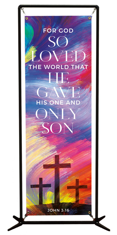 Banners, Easter, No Greater Love Scripture, 2' x 6'