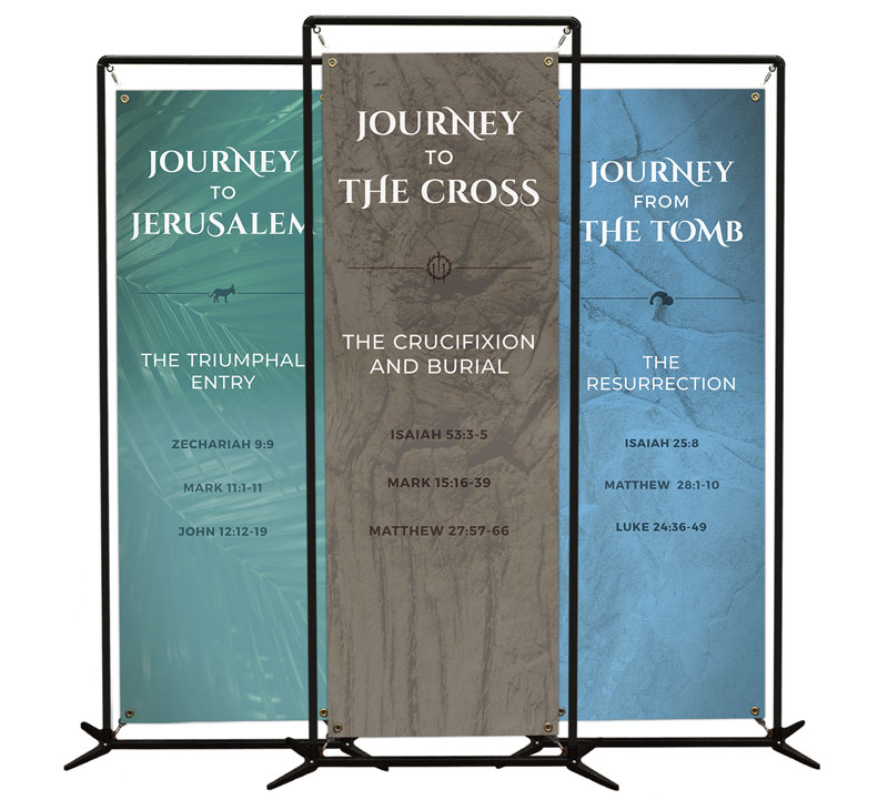 Banners, Easter, Easter Journey Trio, 2' x 6'