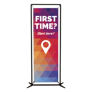 Geometric Bold First Time 2' x 6' Banner
