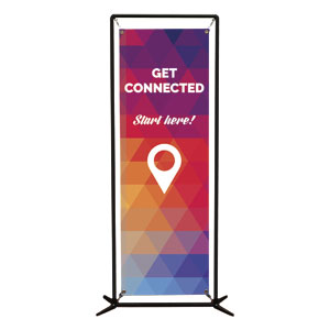 Geometric Bold Get Connected 2' x 6' Banner