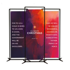 Vibrant Paint Christmas Triptych 