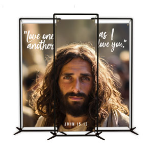 John 15:12 Triptych 2' x 6' Banner