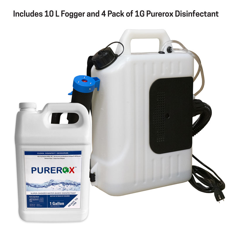 Safety Products, Safety, 10L Fogger and 4 Gal Purerox Covid-19 Disinfectant Kit