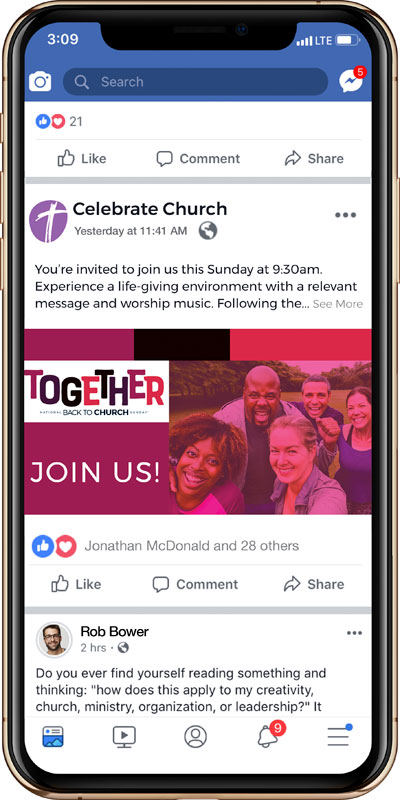 Social Ads, Back To Church Sunday, BTCS Together Join Us