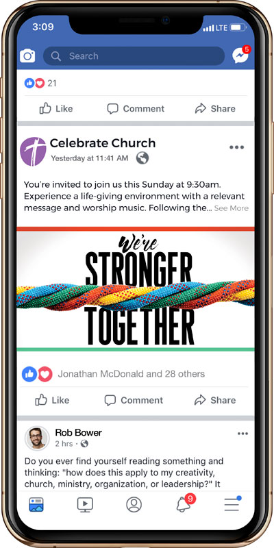 Social Ads, Back To Church Sunday, BTCS Stronger Together