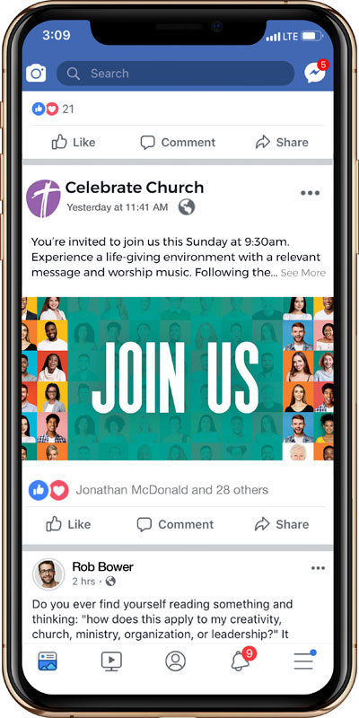 Social Ads, Back To Church Sunday, BTCS Stronger Together People Join Us