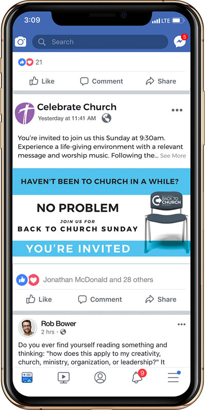 Social Ads, Back To Church Sunday, BTCS No Problem