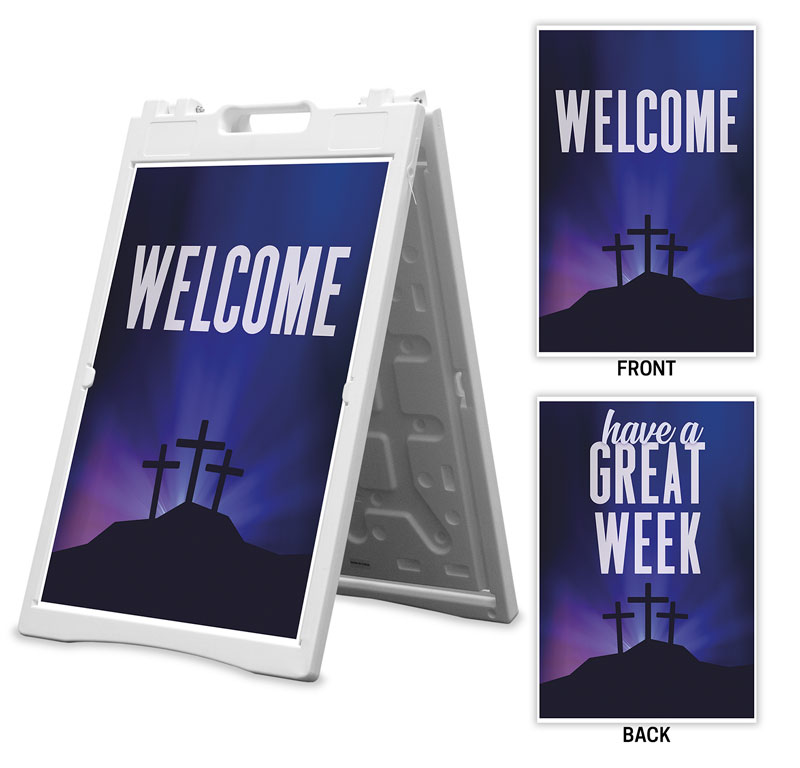 Banners, Easter, Aurora Lights Easter Welcome Great Week, 2' x 3'