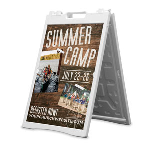 Summer Camp Wood Grain 2' x 3' Street Sign Banners