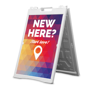 Geometric Bold New Here 2' x 3' Street Sign Banners